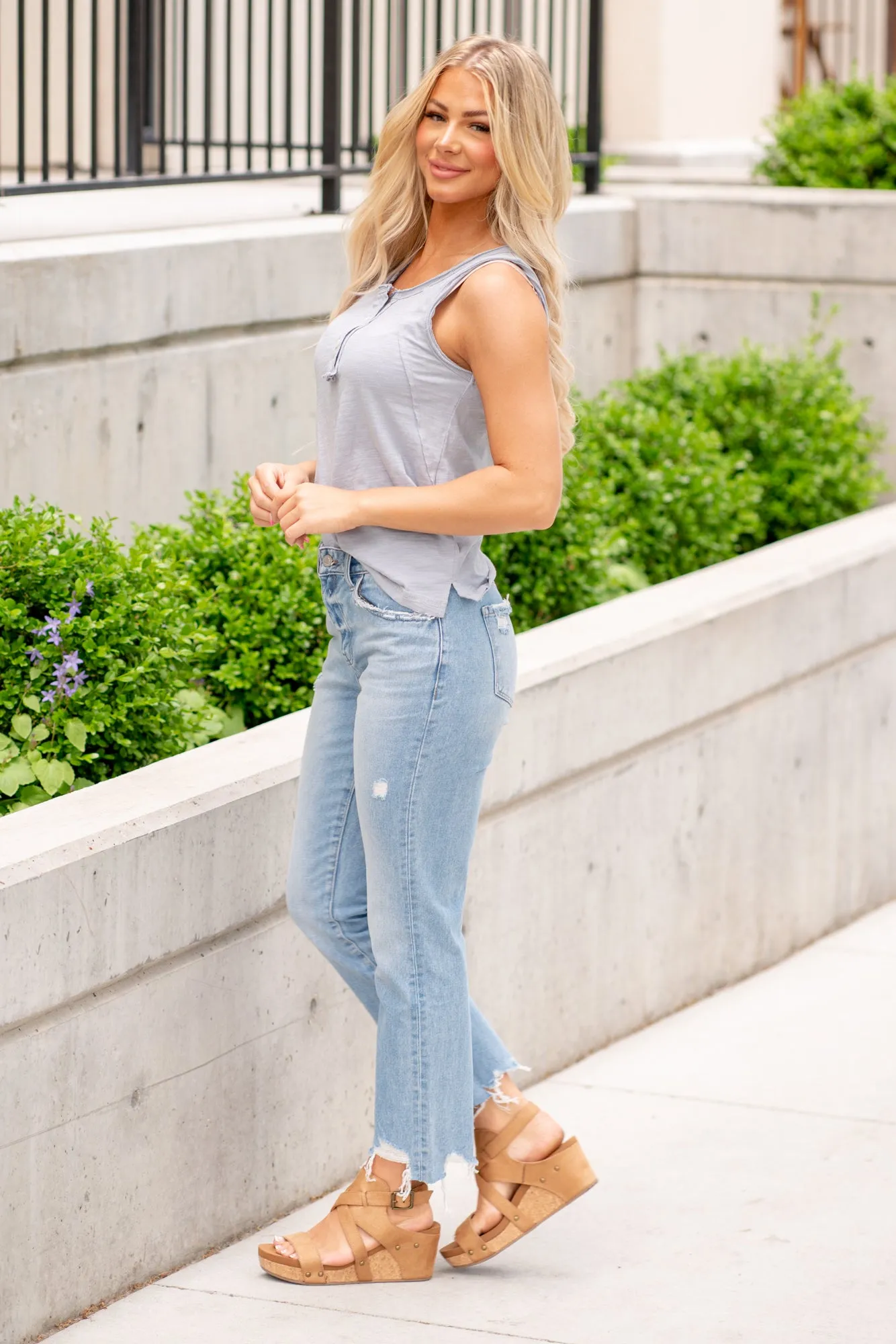 Angie High Rise Vintage Crop Straight