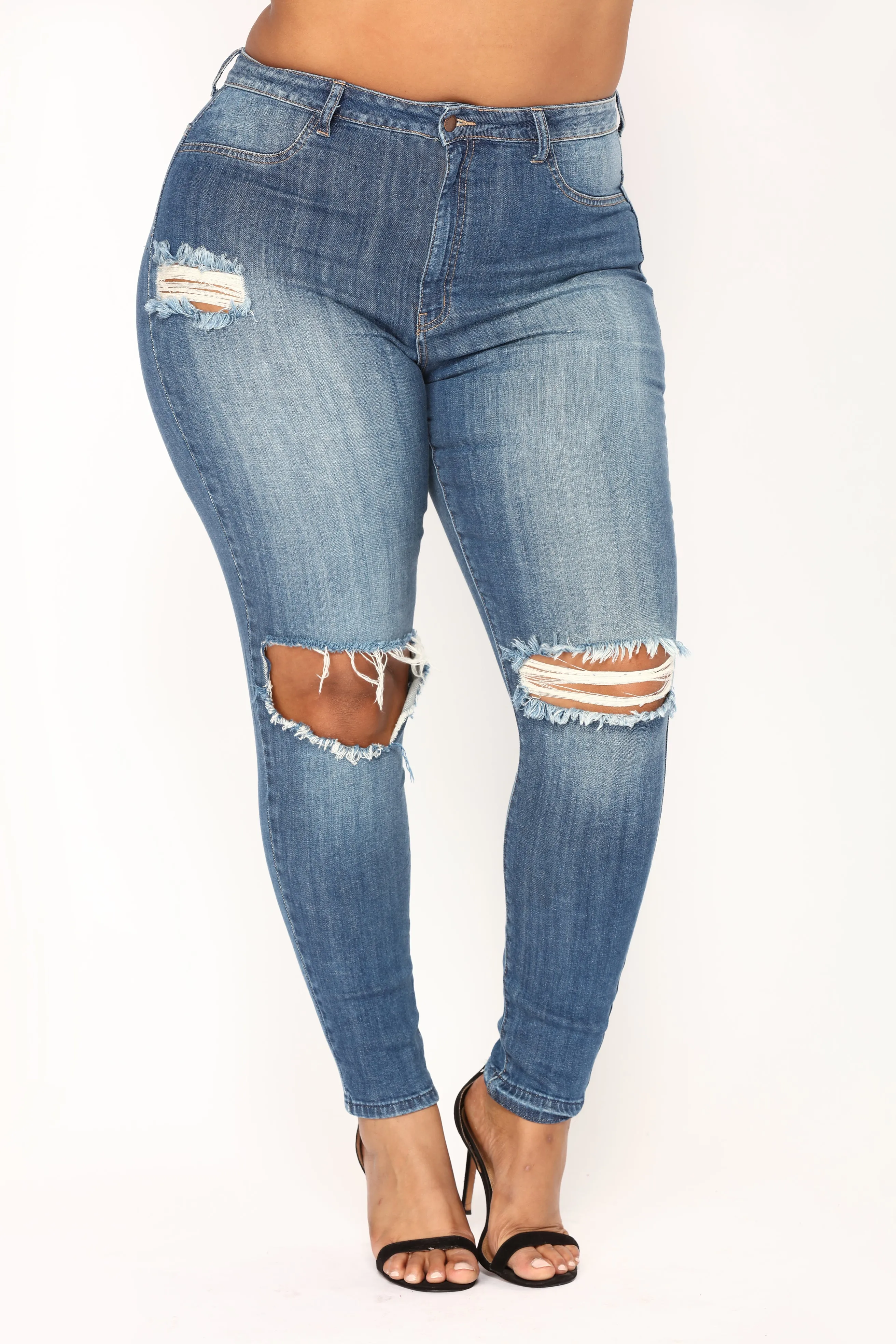 Assisi Skinny Jeans - Medium Blue Wash