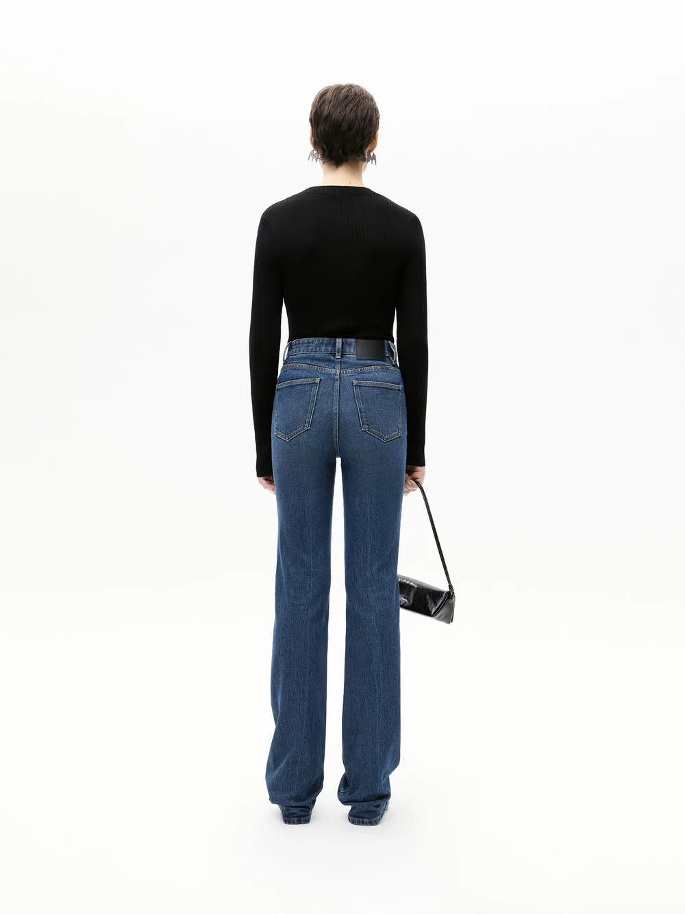 Asymmetric Waist Straight Jeans
