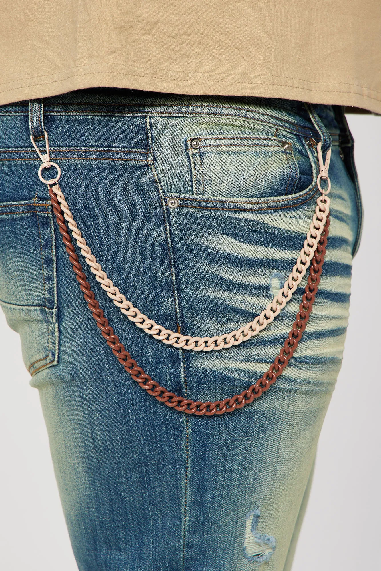 Be There Ripped Stacked Skinny Jeans - Vintage Blue Wash