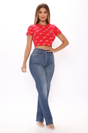 Been A Long Day Straight Leg Jeans - Medium Blue Wash