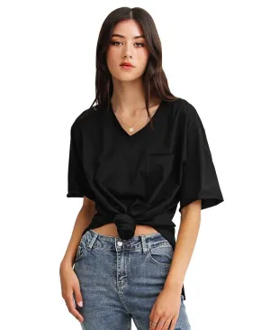 Brave Soul Belle & Bloom Women's Plus Size T-Shirt, Black