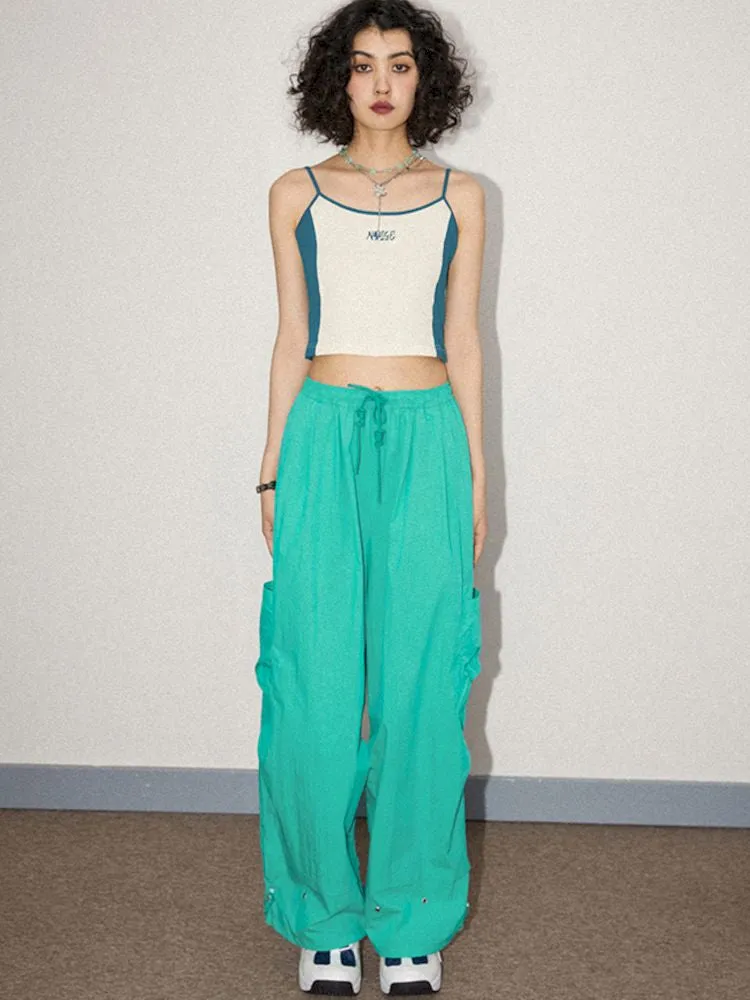 Embroidery Colorblocking Short Camisole Tank【s0000008840】