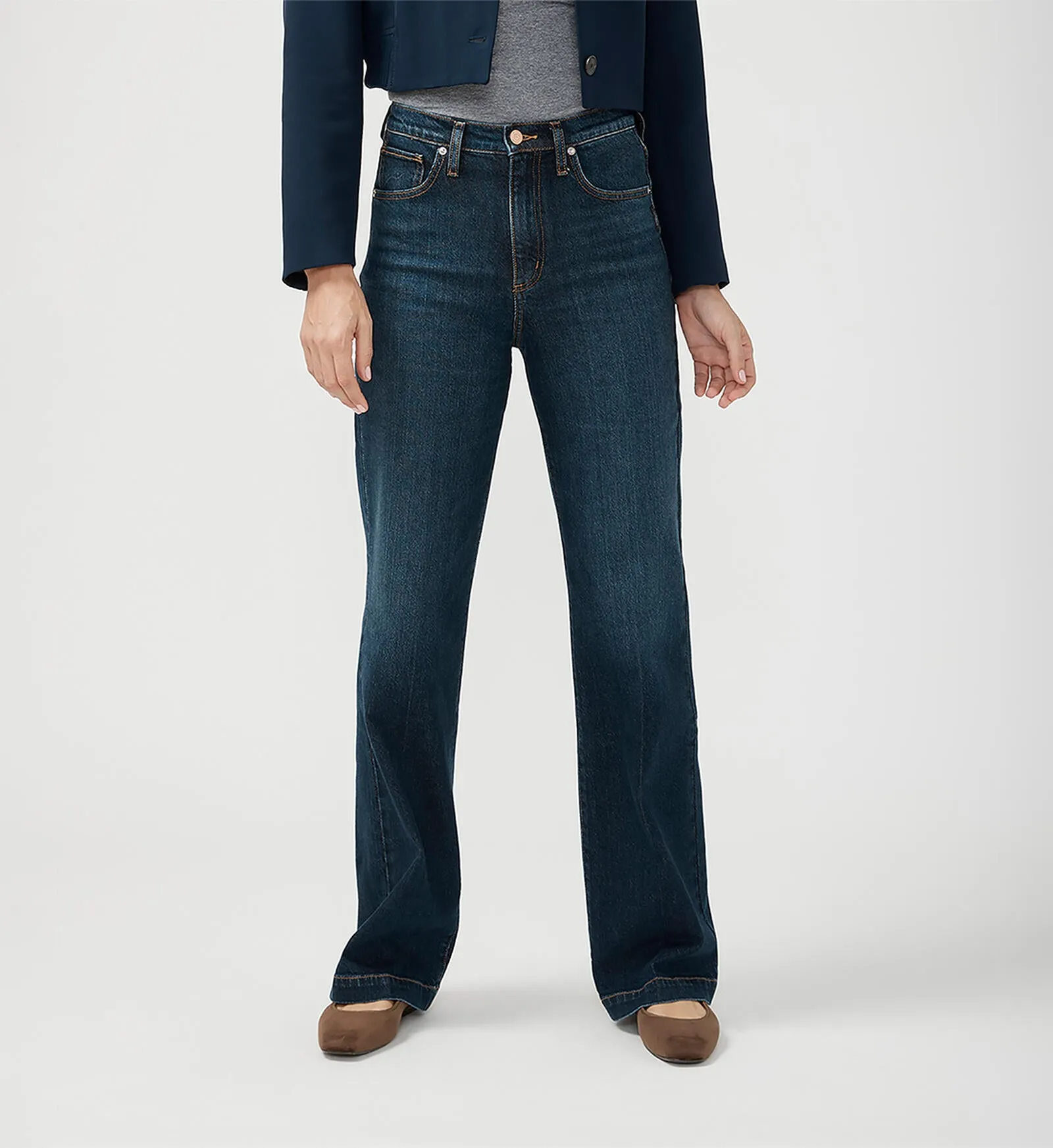 Highly Desirable High Rise Trouser Leg Jeans