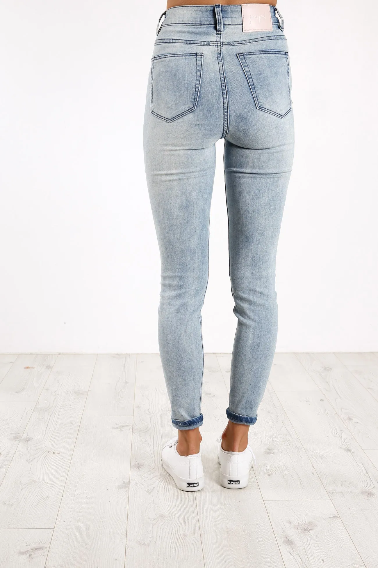 JJ High Skinny Jean Slashed Blue
