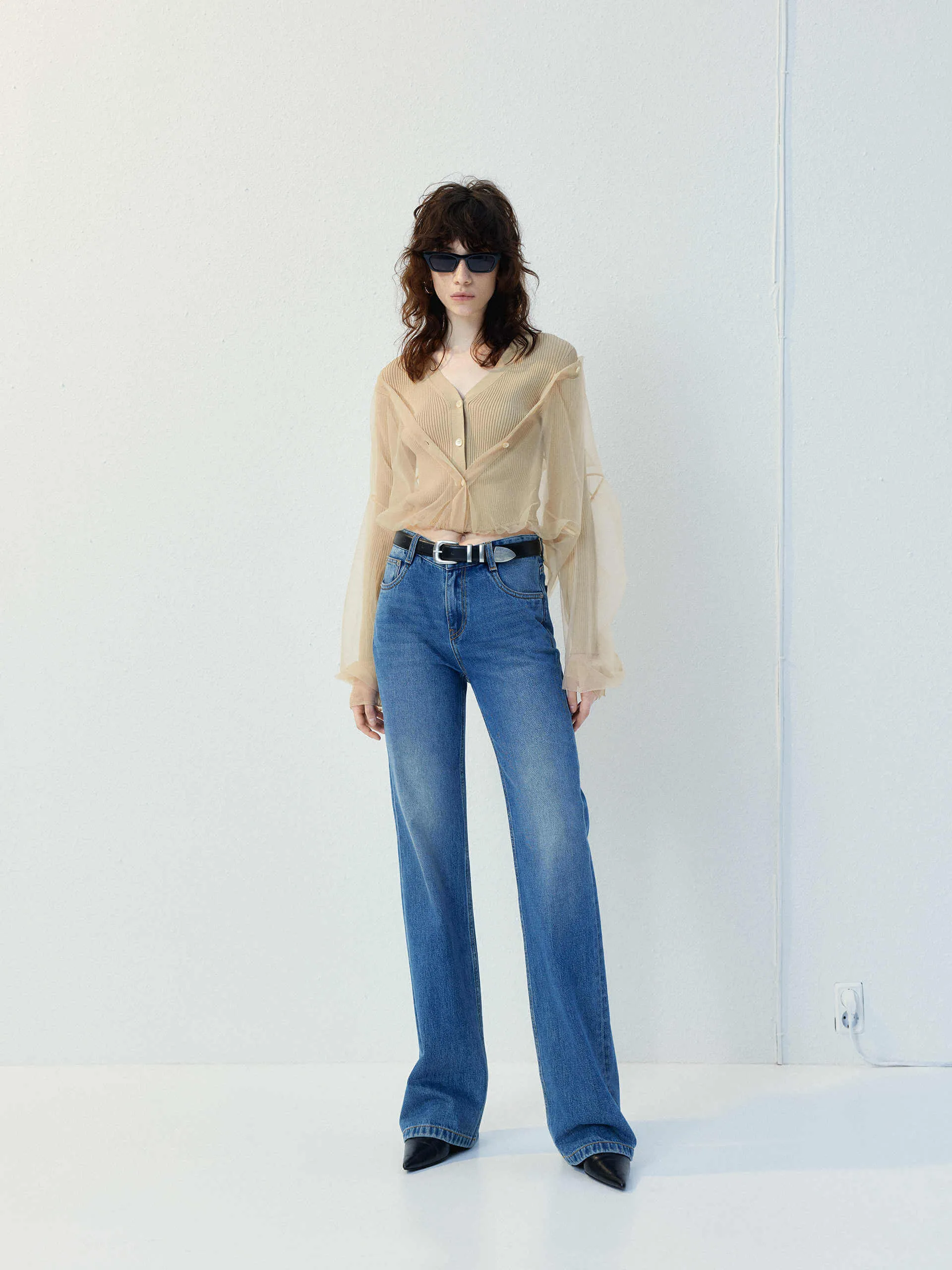 Mid Waist Full Length Jeans