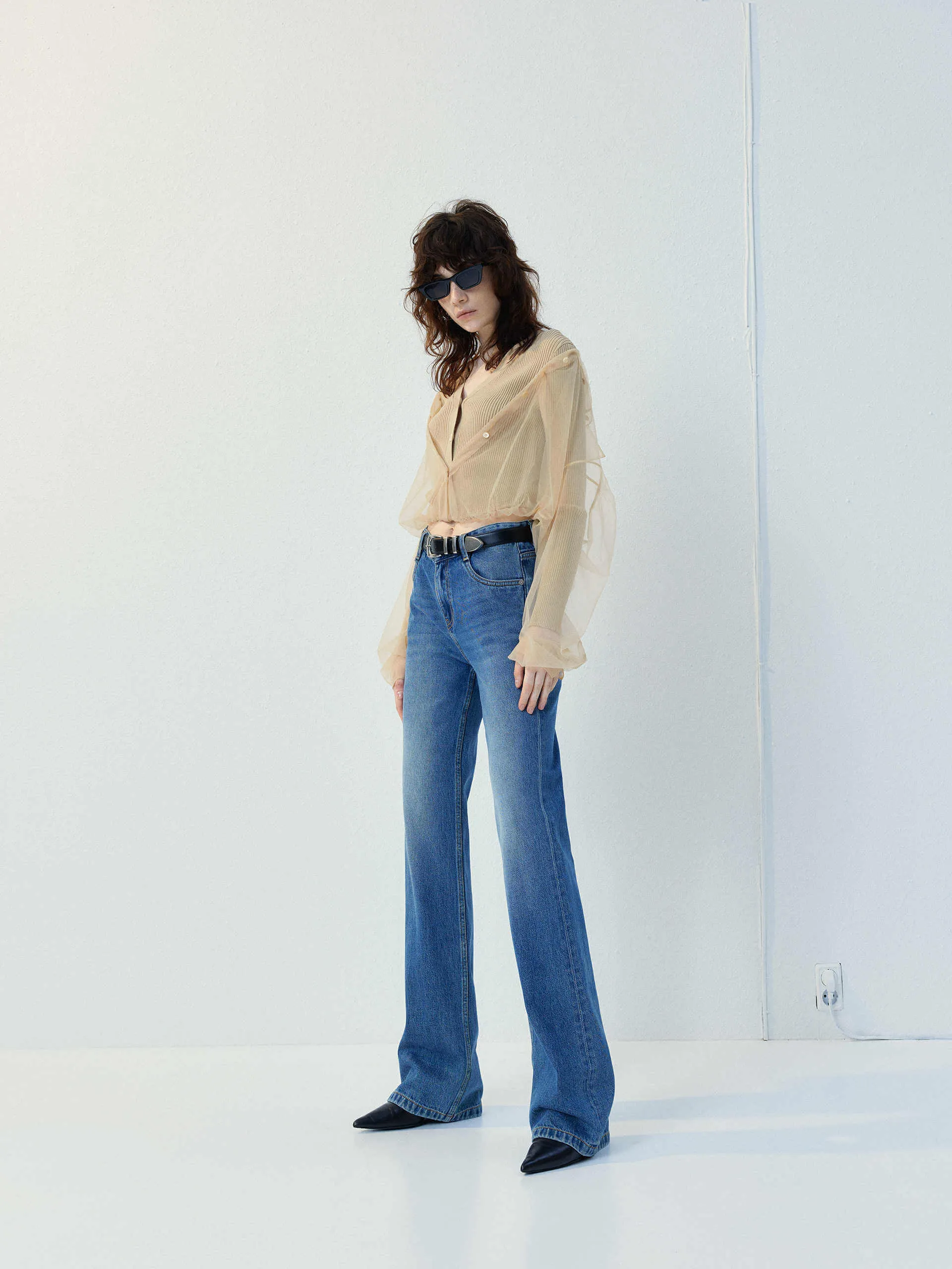 Mid Waist Full Length Jeans