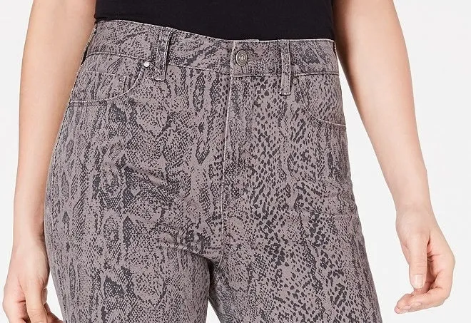 Rewash Juniors' Stevie Ripped Printed Skinny Jeans Grey Pigment Size 0