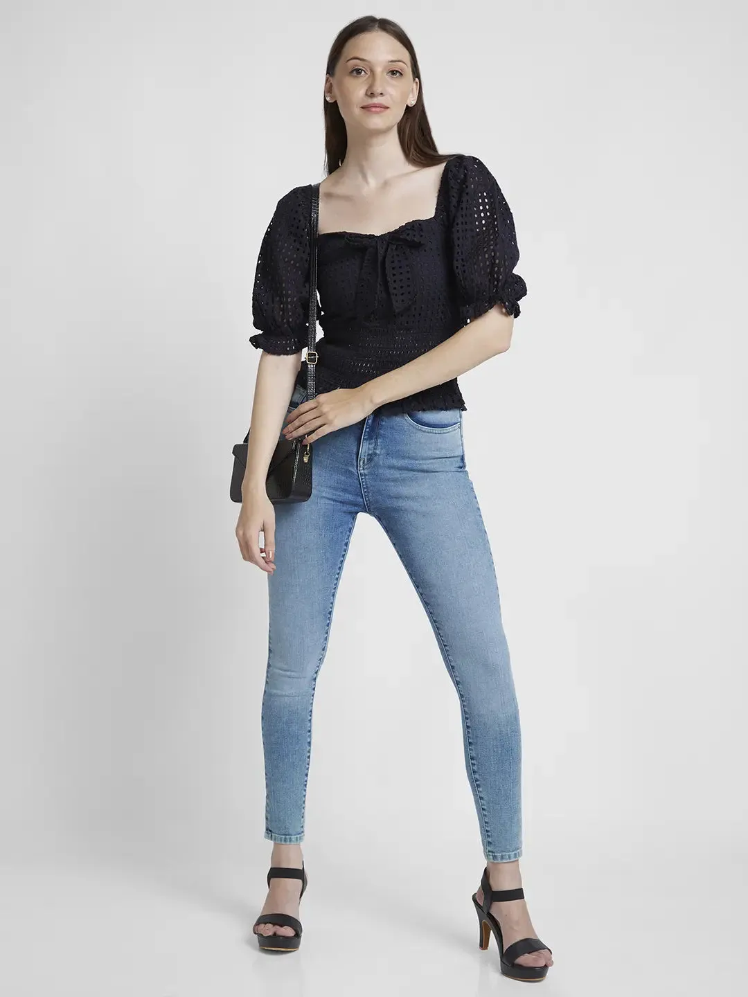 Spykar Women Light Blue Lycra Super Skinny Fit Ankle Length Clean Look Jeans -(Alexa)
