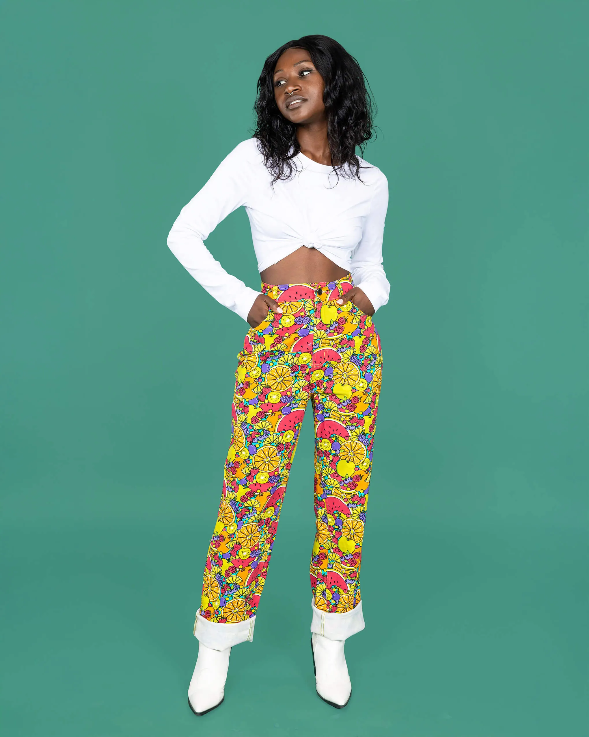 Tutti Frutti Straight Leg High Waisted Jeans