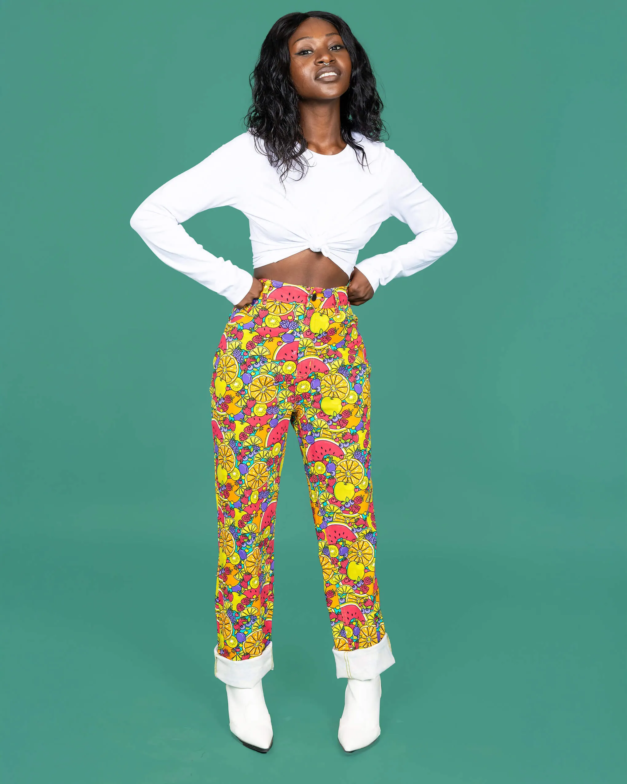 Tutti Frutti Straight Leg High Waisted Jeans